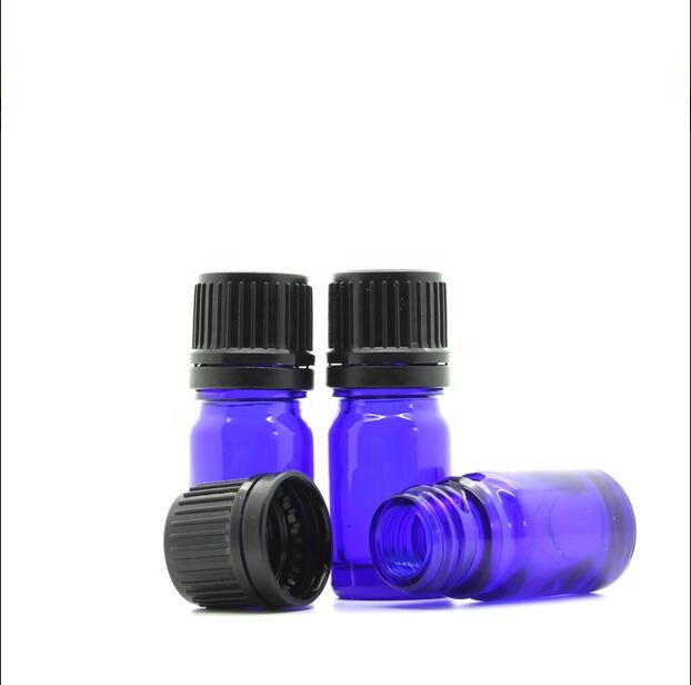 5ml empty mini perfume glass bottle in blue color for samples cosmetic package