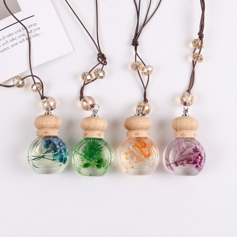 5ml fancy color round shape hanging car perfume bottle
