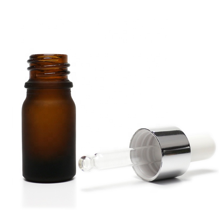 5ml frosted Brown Essence oil dropper glass bottle cosmetic packaging glass jars and bottles for skincare packaging