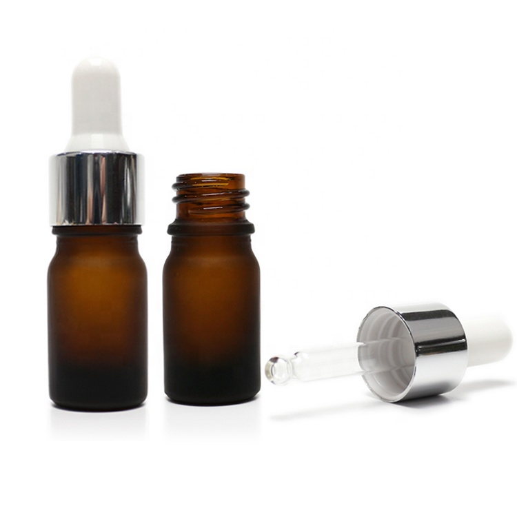 5ml frosted Brown Essence oil dropper glass bottle cosmetic packaging glass jars and bottles for skincare packaging