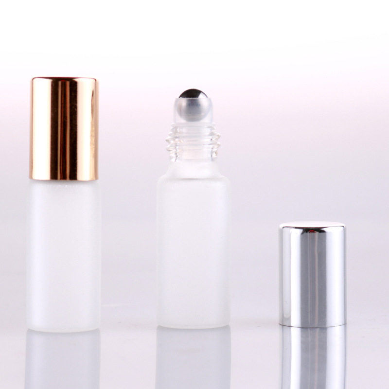 5ml frosted portable glass roller ball bottle for essential oil eye cream perfume
