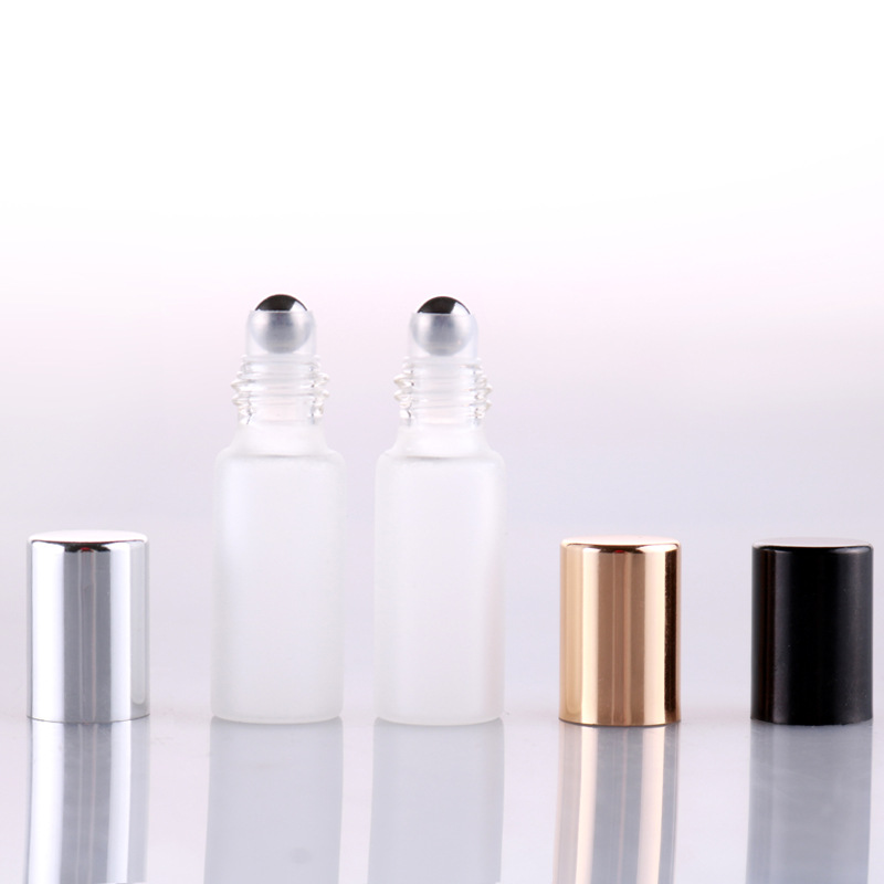 5ml frosted portable glass roller ball bottle for essential oil eye cream perfume