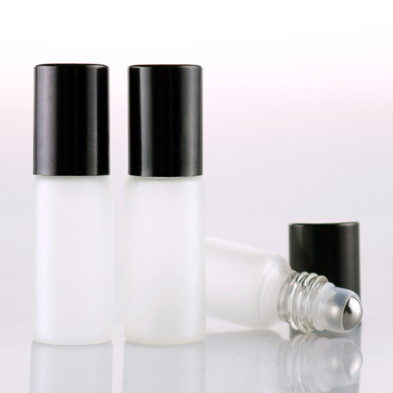 5ml frosted portable glass roller ball bottle for essential oil eye cream perfume