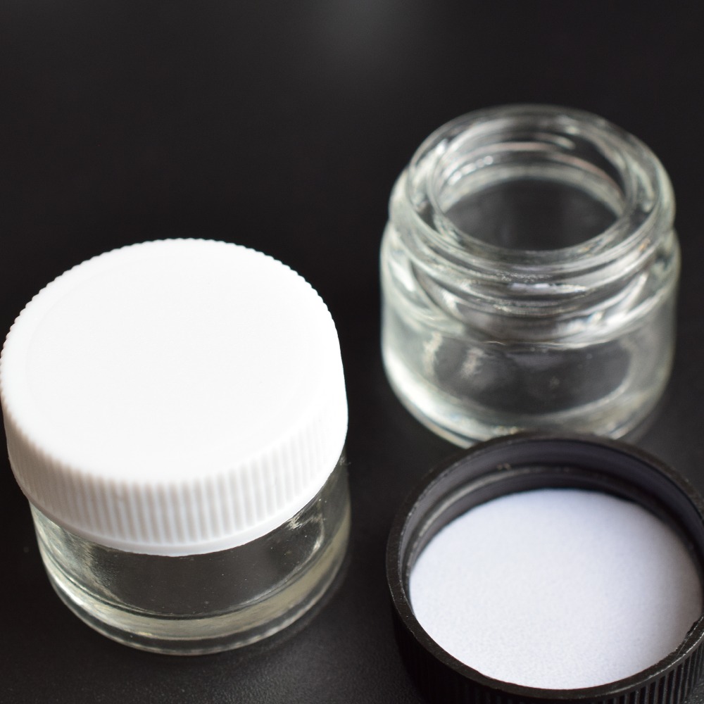 5ml glass bottle with white balck lid for cbd container