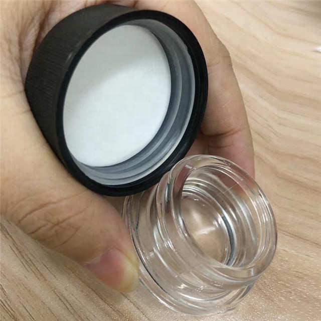 5ml glass jars concentrate wax container jar packaging with silicone black lid
