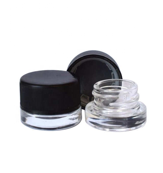 5ml glass jars concentrate wax container jar packaging with silicone black lid