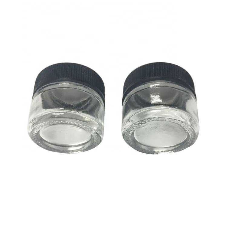 5ml glass jars concentrate wax container jar packaging with silicone black lid