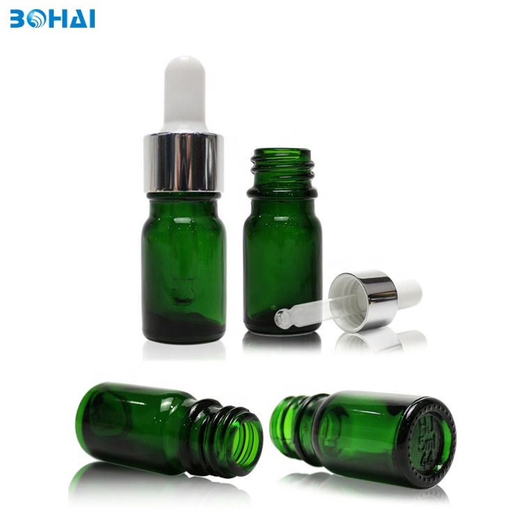 5ml green essential oil bottle olive oil bottle for skin care packaging glass jars and bottles