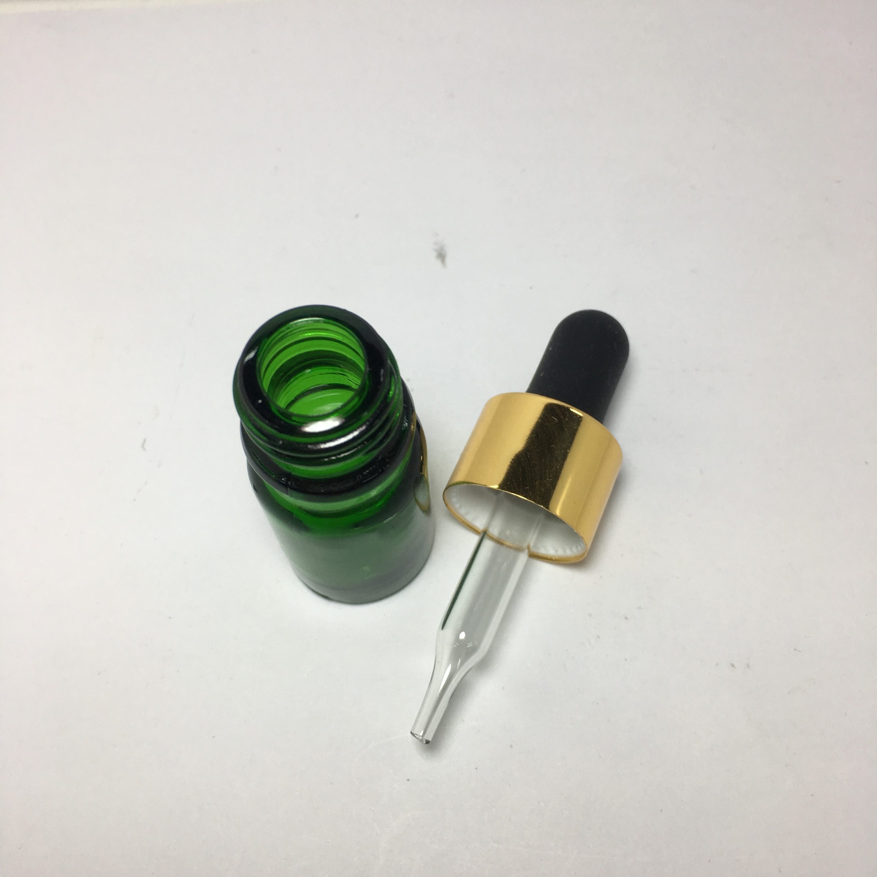 5ml green essential oil glass bottle with gold dropper,5ml 10ml 15ml 20ml 30ml 50ml 100ml