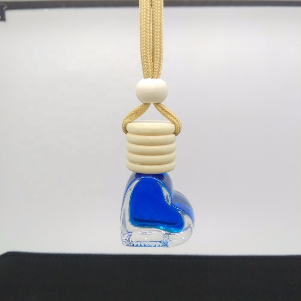 5ml heart-shaped car hanging empty perfume bottle wooden cap diffuser bottle