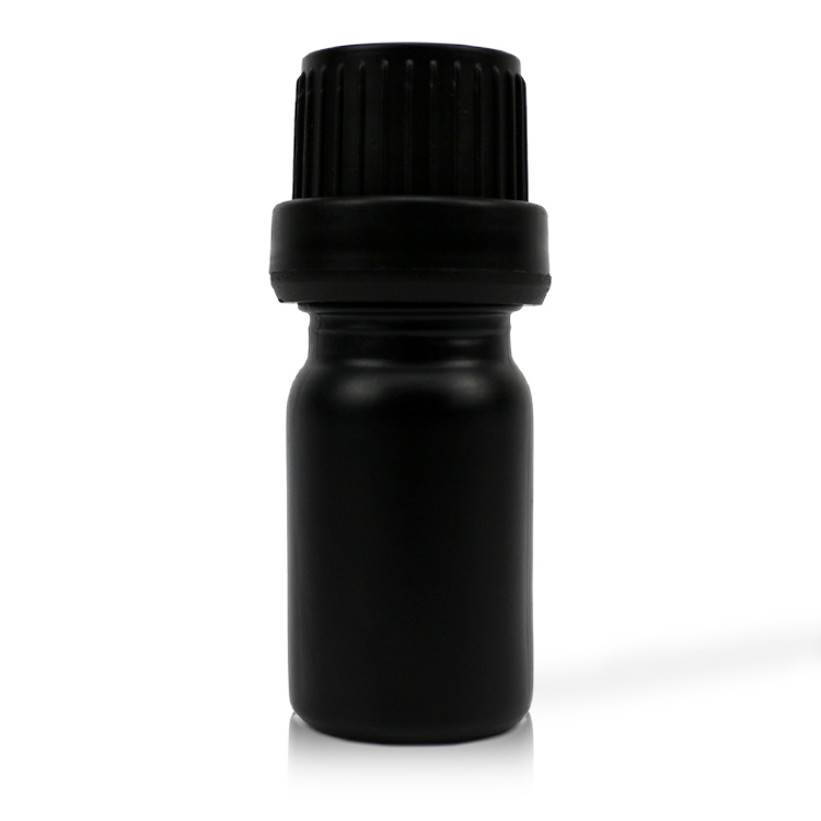 5ml matte black roll on bottle for essential oil with shiny gold basket dropper