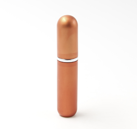 5ml matte orange elliptical aluminum glass tube bottle with refill perfume wax atomizer spray bottle