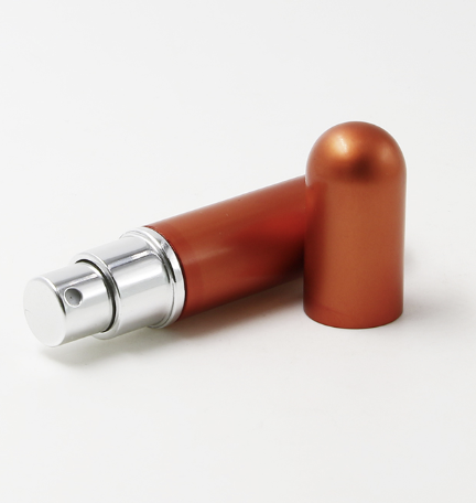 5ml matte orange elliptical aluminum glass tube bottle with refill perfume wax atomizer spray bottle