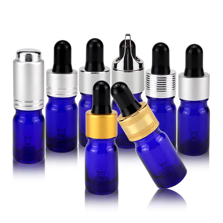 5ml matte silver dropper for blue Almond Pomegranate Fennel essentia oil glass bottle