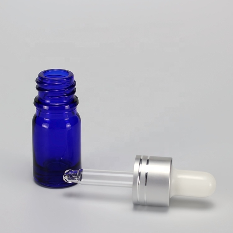 5ml matte silver dropper for blue Almond Pomegranate Fennel essentia oil glass bottle