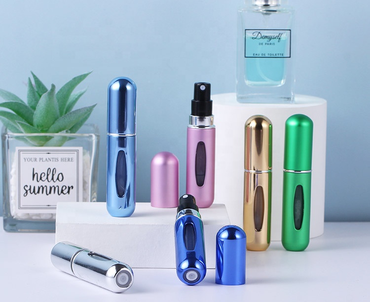 5ml mini aluminous rechargeable self-pumping bottom filling perfume bottle portable dispensing bottle spray bottle