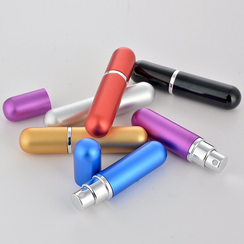 5ml mini travel pocket refillable aluminum empty atomizer spray glass perfume bottle