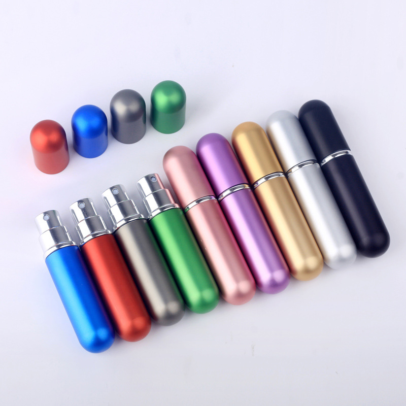 5ml mini travel pocket refillable aluminum empty atomizer spray glass perfume bottle
