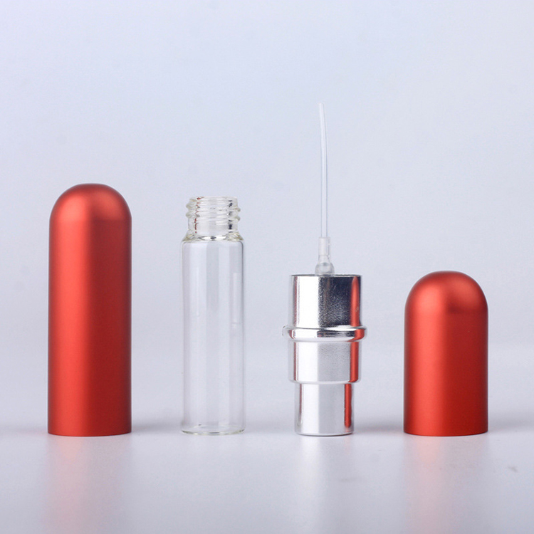 5ml mini travel pocket refillable aluminum empty atomizer spray glass perfume bottle