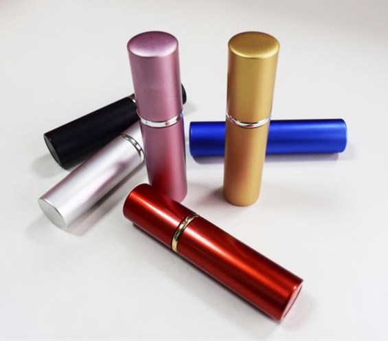 5ml mulit-color aluminum perfume atomizer with glass inner