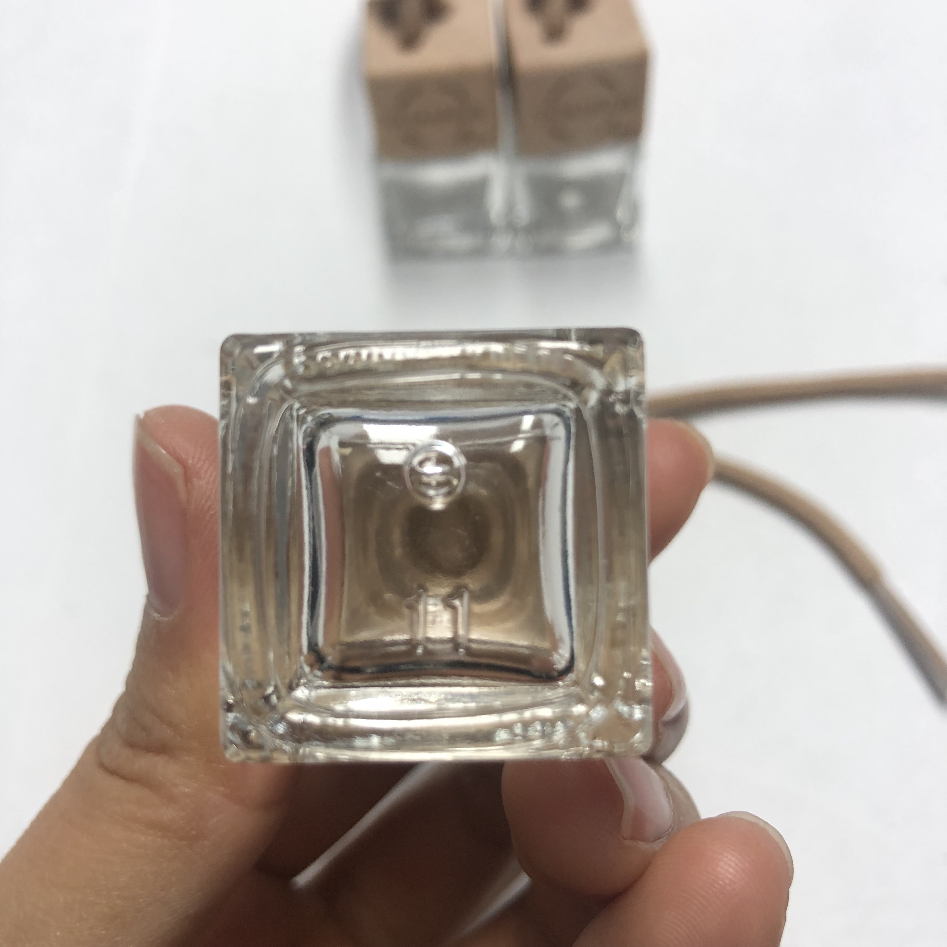 5ml perfume square mini bottle with wood cap with logo laser engraved and string wholesale