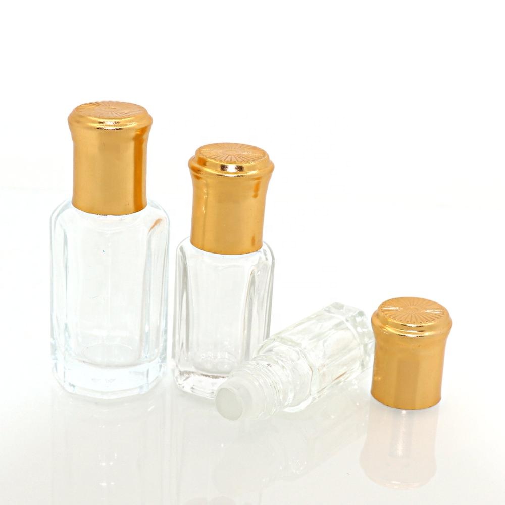 5ml roll on glass bottle 3ml 5ml with gold cap and metal/glass roller ball for attar oil packaging arabian perfume oil bottles