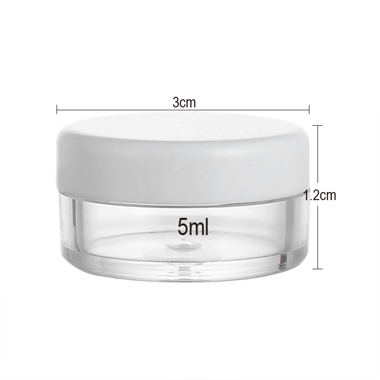 5ml round colorful small cosmetic plastic cream jars with screw cap in stock