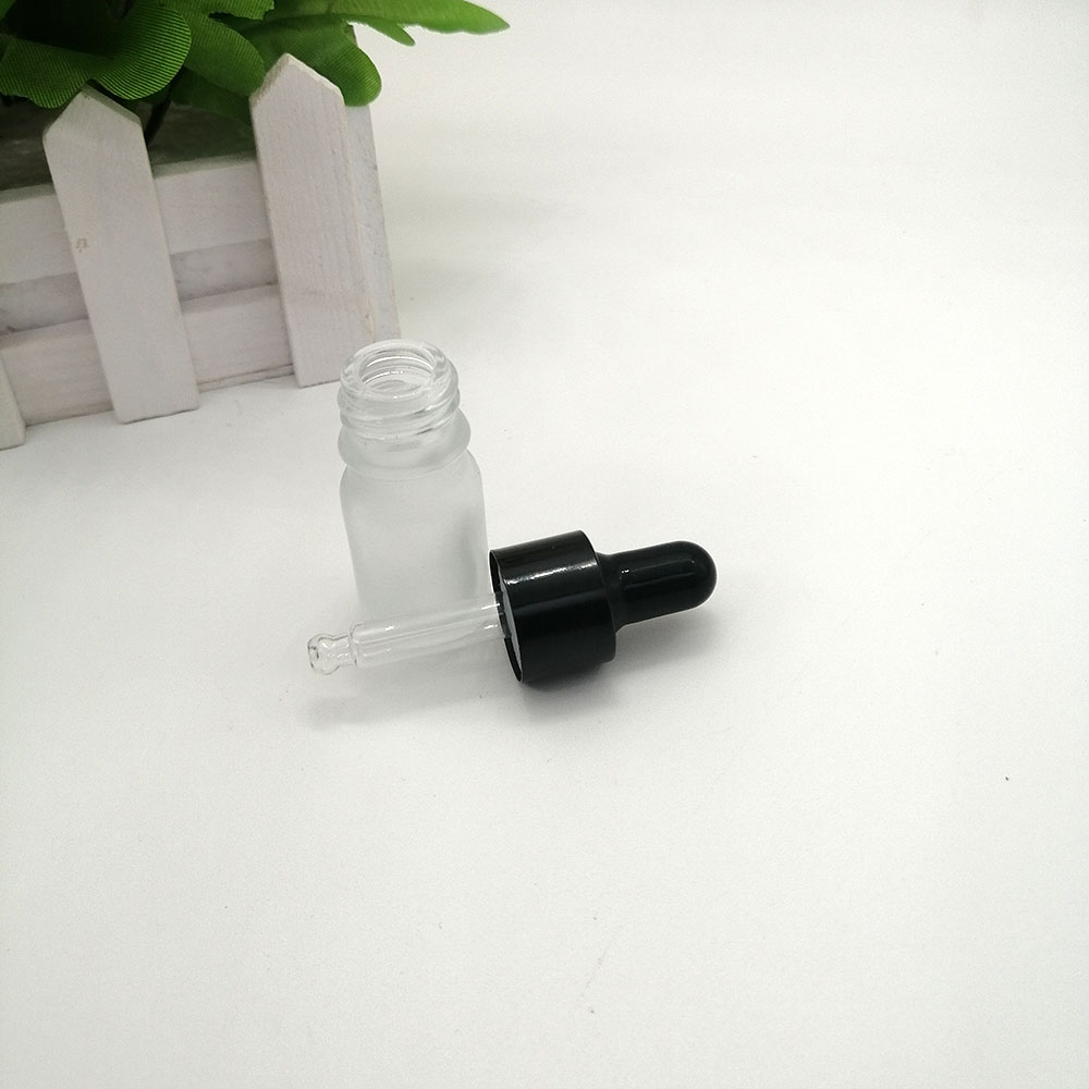 5ml serum essence drop bottle glass essential oil bottle with black silver gold metal aluminum cap/lid