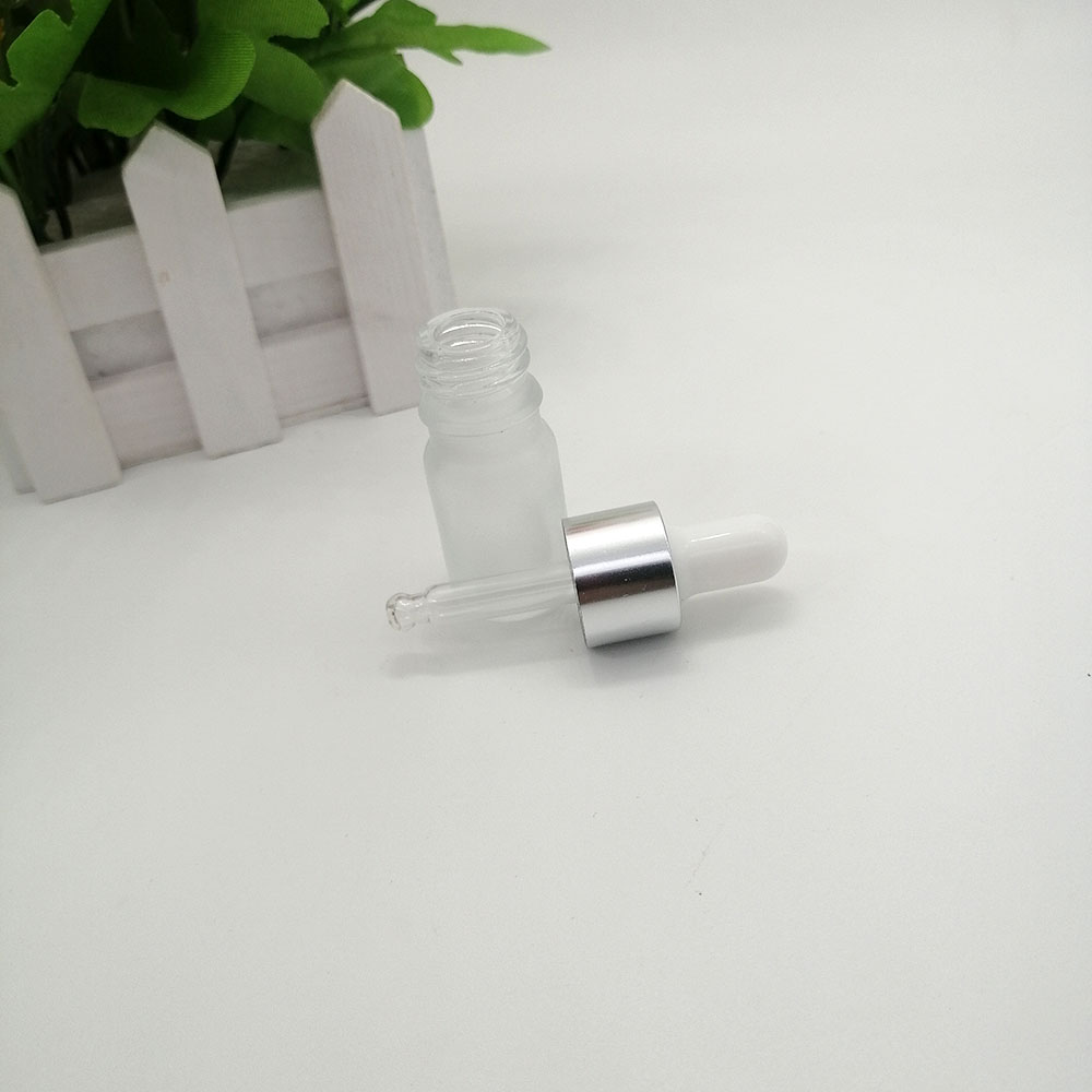 5ml serum essence drop bottle glass essential oil bottle with black silver gold metal aluminum cap/lid