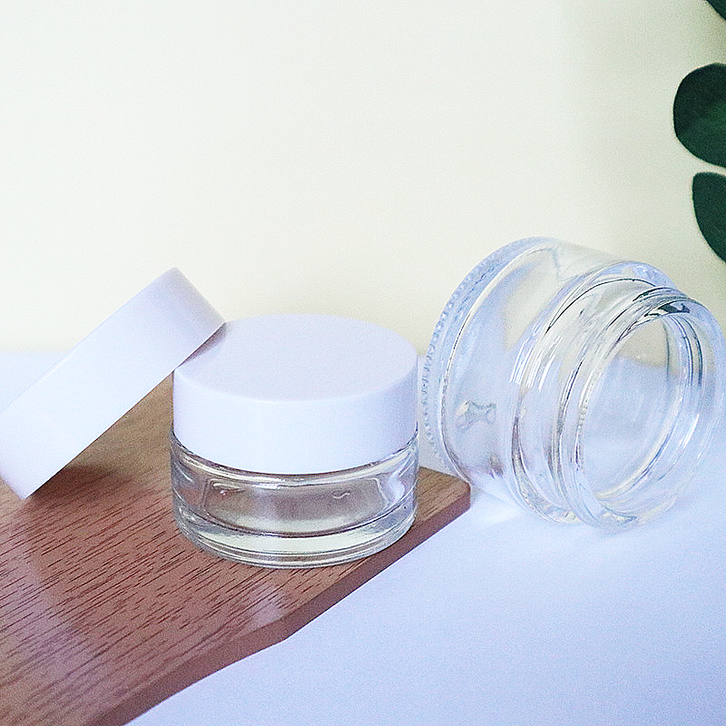 5ml small clear glass jar Hemp oil containers with plastic lid