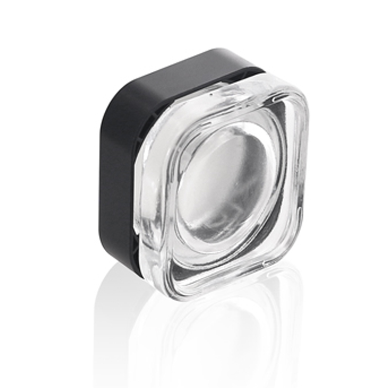 5ml white black clear square glass jar with child resistant cap