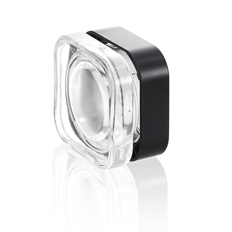 5ml white black clear square glass jar with child resistant cap