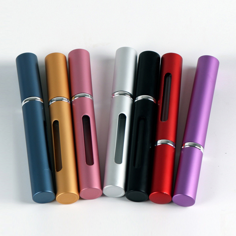 5ml window metal shell glass spray perfume bottle with silver sprayer
