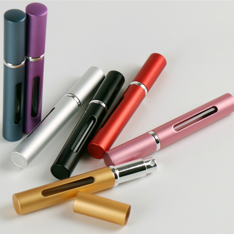 5ml window metal shell glass spray perfume bottle with silver sprayer