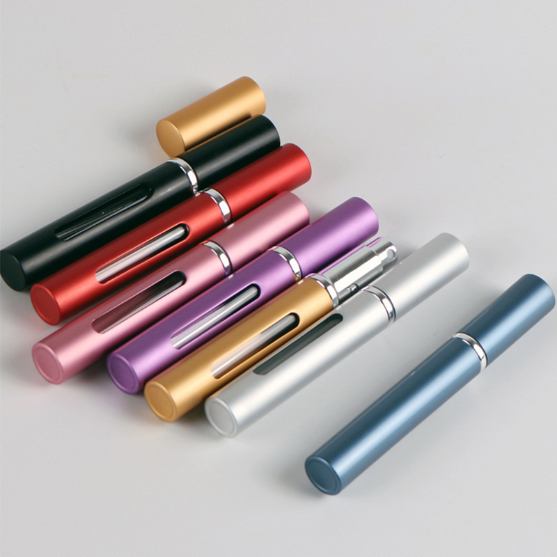5ml window metal shell glass spray perfume bottle with silver sprayer