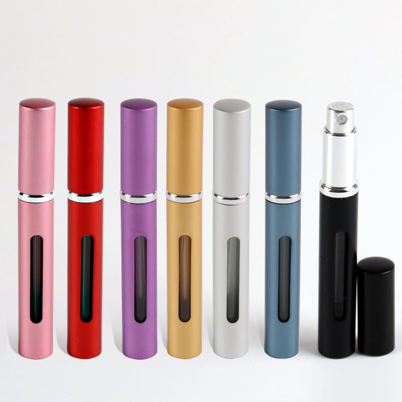 5ml window metal shell glass spray perfume bottle with silver sprayer