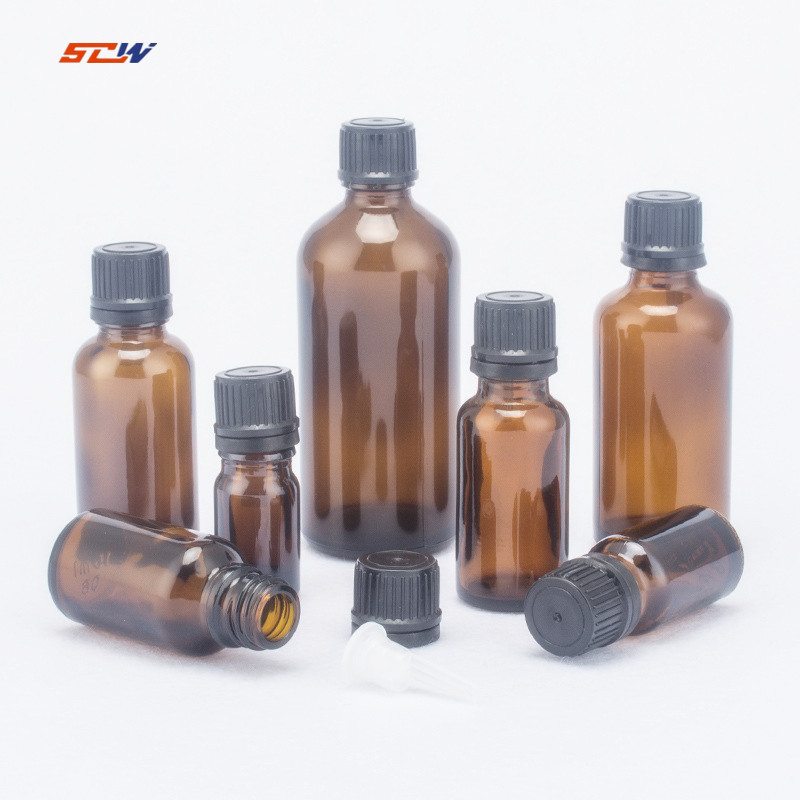 5ml10ml15ml20ml30ml50ml100ml Amber Glass Bottle Essential Oil Bottle Anti-theft cover Bottle