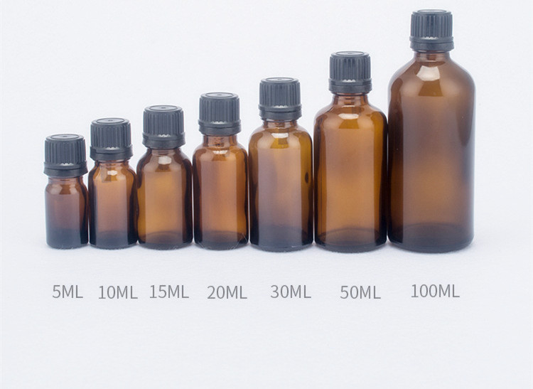 5ml10ml15ml20ml30ml50ml100ml Amber Glass Bottle Essential Oil Bottle Anti-theft cover Bottle