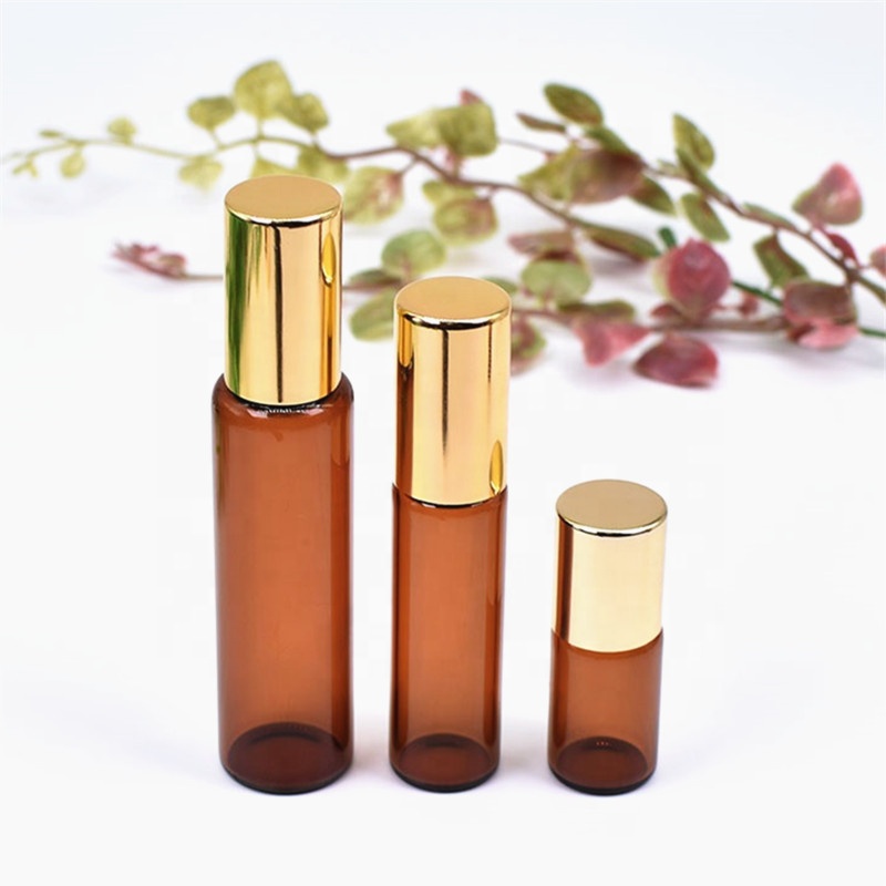 5ml10ml15ml20ml30ml50ml100ml Amber color ball bottle with gold cap