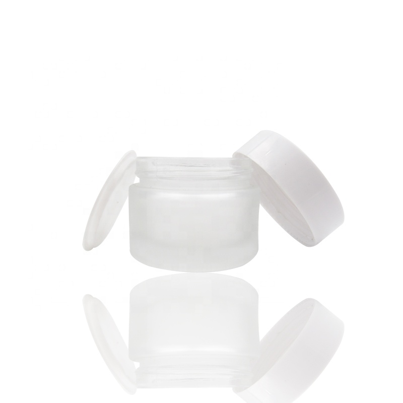 5ml10ml15ml20ml30ml50ml100ml Matte Glass Bottle Cream Jars glass jar for skincare with white lid