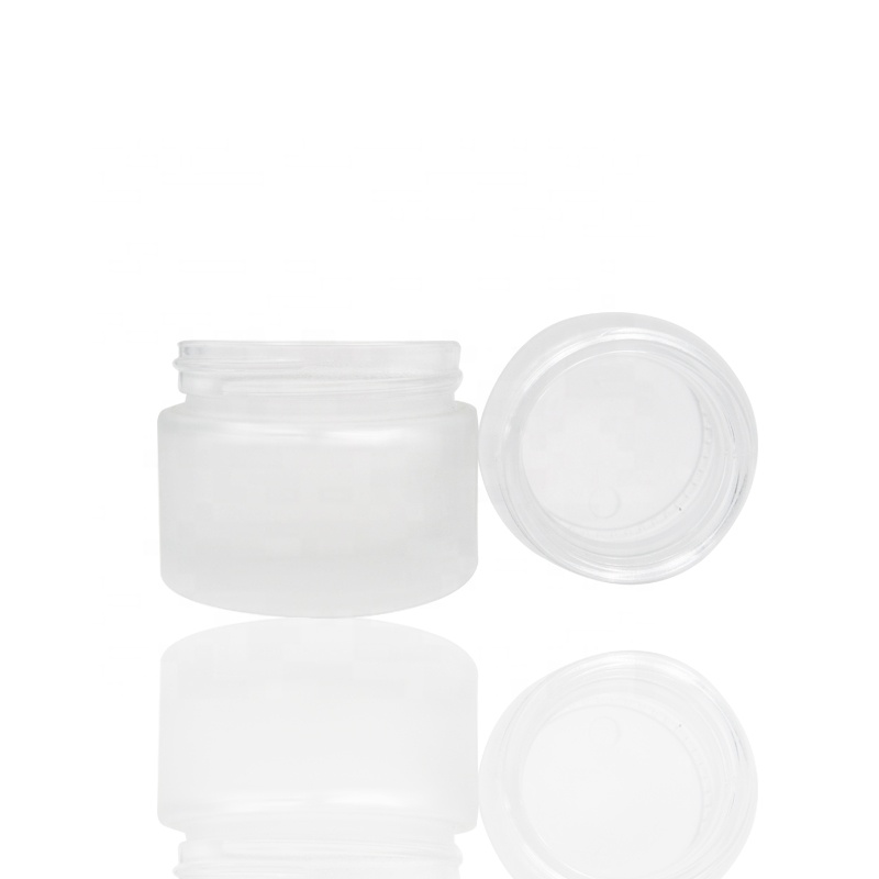 5ml10ml15ml20ml30ml50ml100ml Matte Glass Bottle Cream Jars glass jar for skincare with white lid