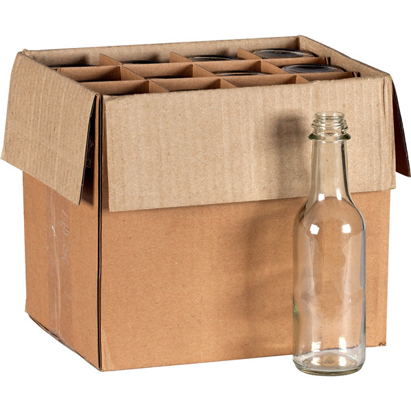 5oz 10oz 12oz Black RibbedF217 24mm 24-490 Glass Hot Sauce Woozy Bottle