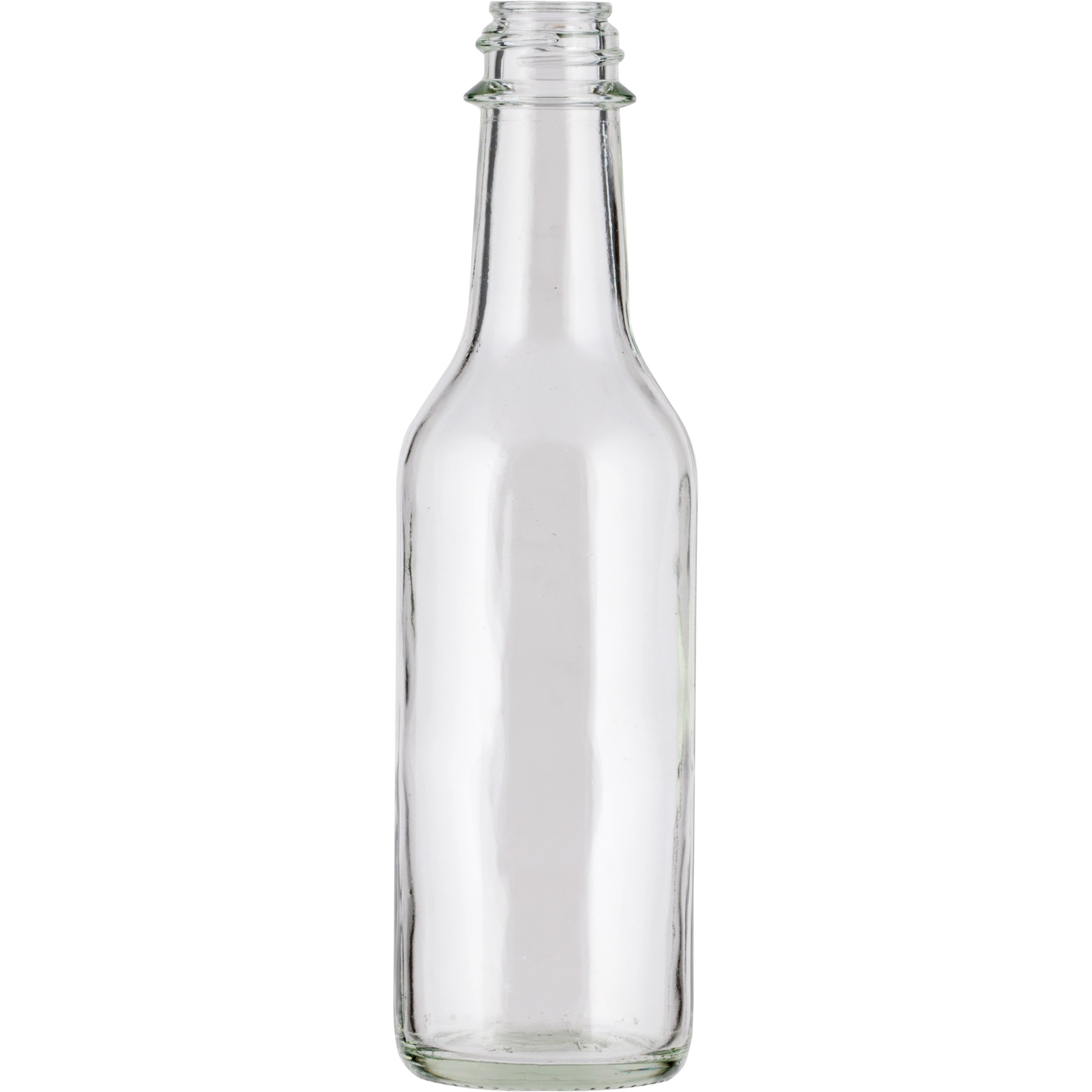 5oz 10oz Empty Hot Glass Sauce Woozy Bottle with black screw replacement caps