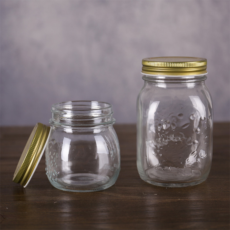 5oz 11oz 18oz 36oz Empty Clear Glass Mason Jar Food Storage Glass Jar with Lids for Canning