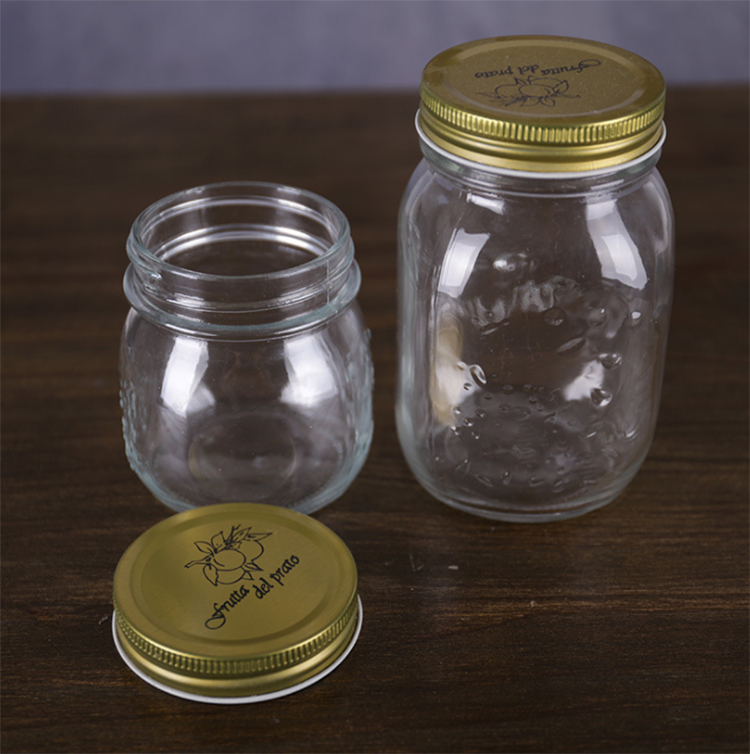 5oz 11oz 18oz 36oz Empty Clear Glass Mason Jar Food Storage Glass Jar with Lids for Canning