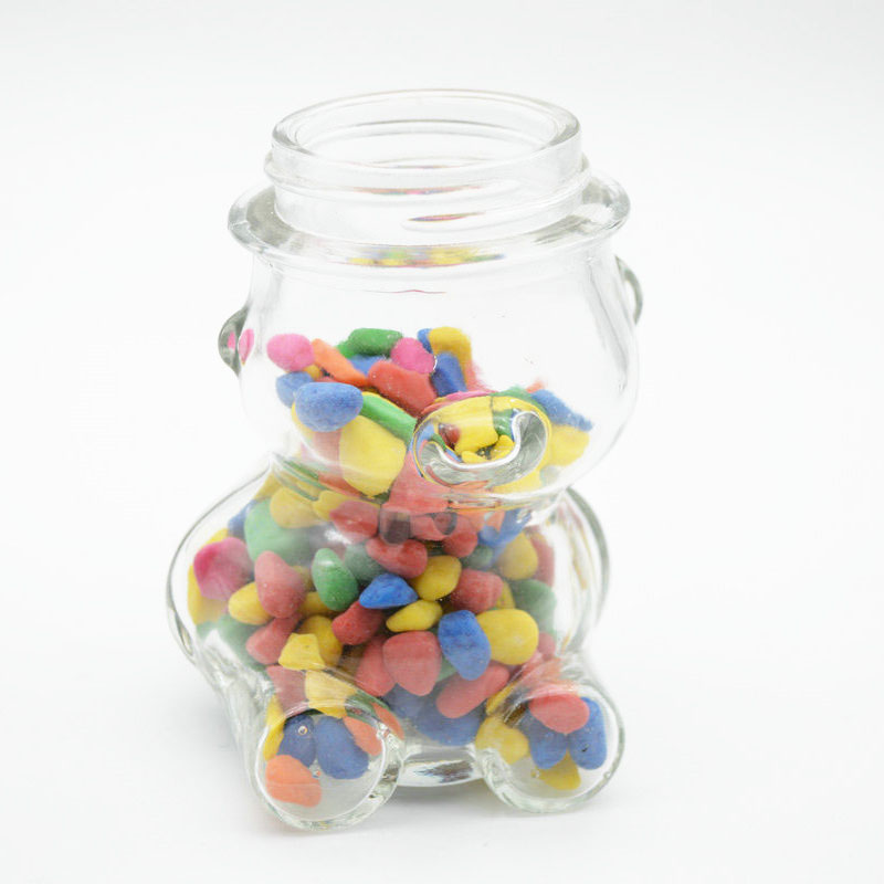 5oz 150ml Clear Teddy Bear Glass Jar Honey Candy Jar With Screw Cap