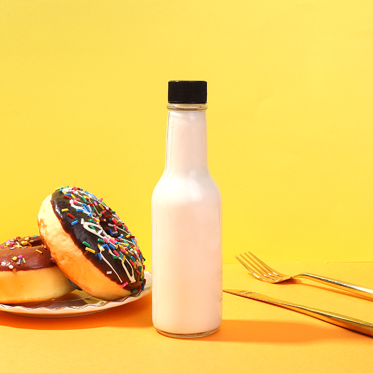 5oz 150ml Glass Food Storage Bottle Glass Chilli Hot Sauce Bottle with Seal Cap Soy Sauce Woozy Glass Bottle