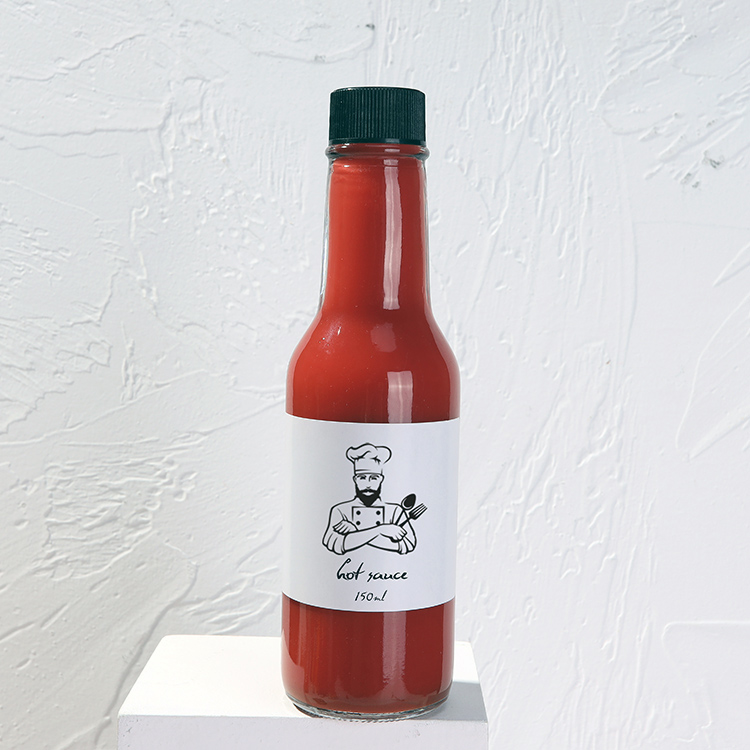 5oz 150ml Woozy Glass Hot Sauce Bottles With Plastic Cover