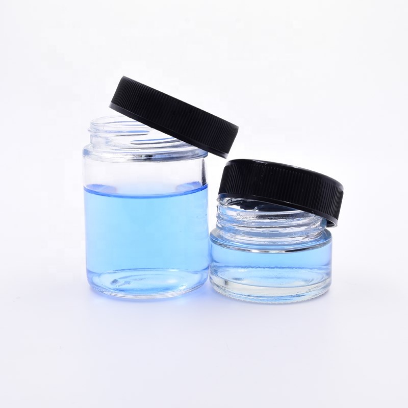 5oz 150ml clear round pressure pilfer-proof medicated cream jar with sealed candle holder glass jars with child resistant lid
