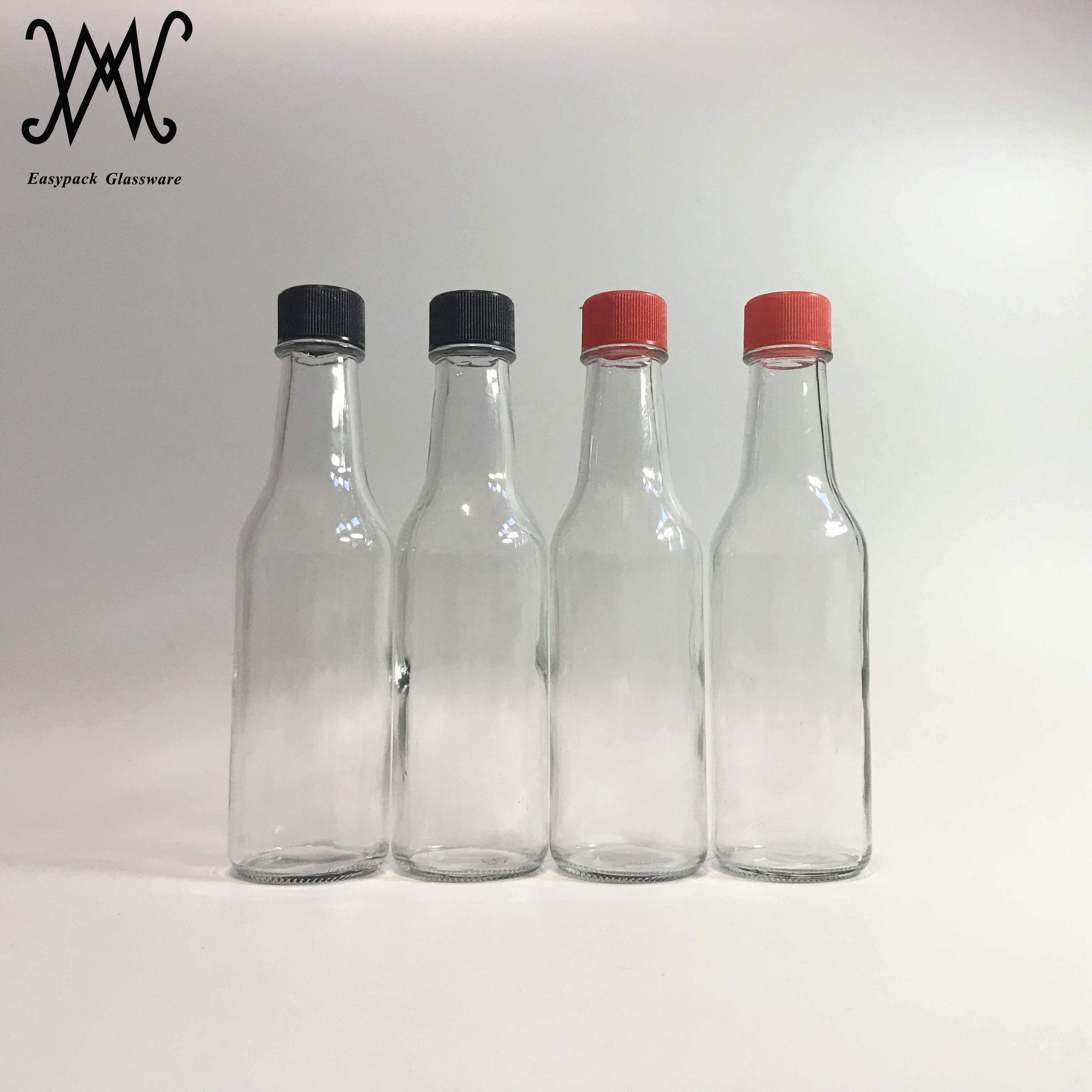 5oz 150ml hot sauce woozy glass bottle with leak proof screw cap and dripper insert
